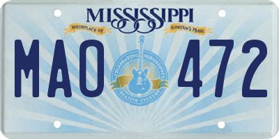 MS license plate MAO472