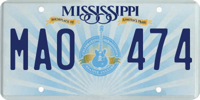 MS license plate MAO474