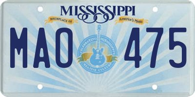 MS license plate MAO475