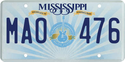 MS license plate MAO476
