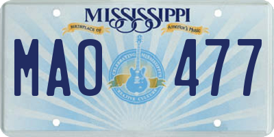 MS license plate MAO477