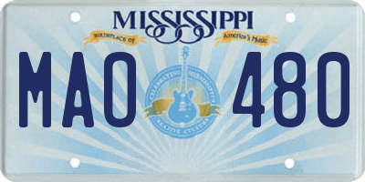 MS license plate MAO480