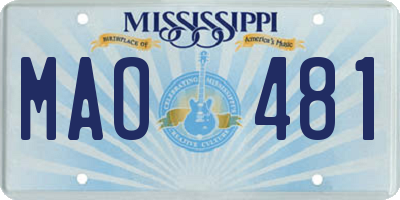 MS license plate MAO481