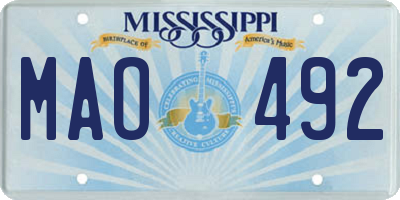MS license plate MAO492
