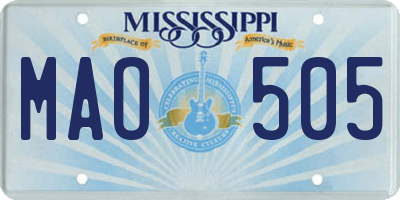 MS license plate MAO505
