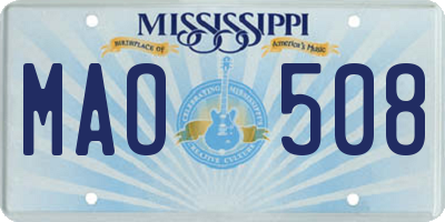 MS license plate MAO508