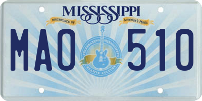 MS license plate MAO510