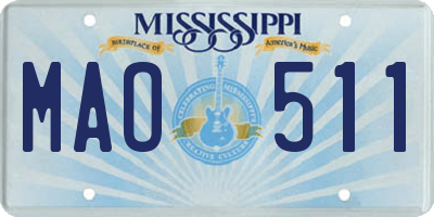 MS license plate MAO511