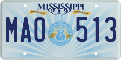 MS license plate MAO513