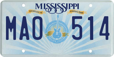 MS license plate MAO514