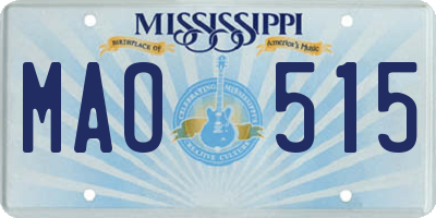 MS license plate MAO515