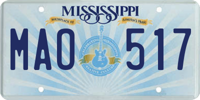 MS license plate MAO517