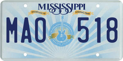 MS license plate MAO518