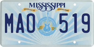 MS license plate MAO519