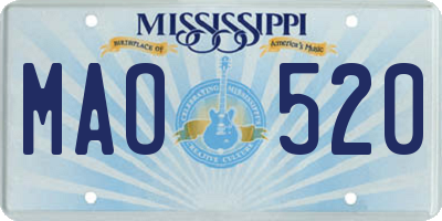 MS license plate MAO520