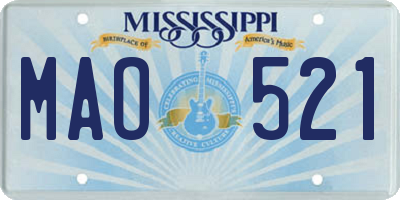 MS license plate MAO521