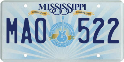 MS license plate MAO522