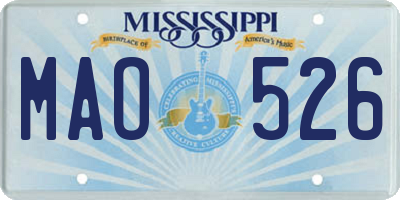 MS license plate MAO526