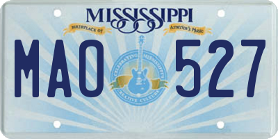 MS license plate MAO527