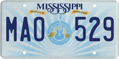 MS license plate MAO529