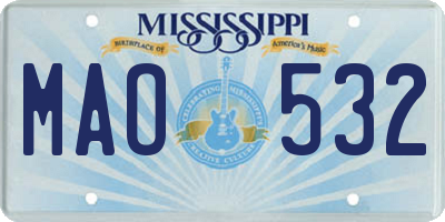 MS license plate MAO532