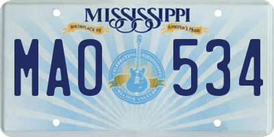 MS license plate MAO534