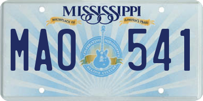MS license plate MAO541