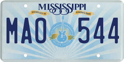 MS license plate MAO544