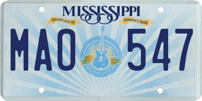 MS license plate MAO547
