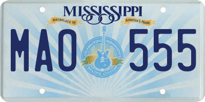 MS license plate MAO555
