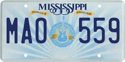 MS license plate MAO559