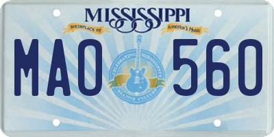 MS license plate MAO560
