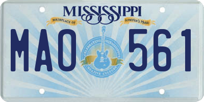MS license plate MAO561