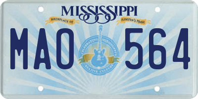 MS license plate MAO564