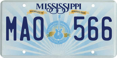 MS license plate MAO566