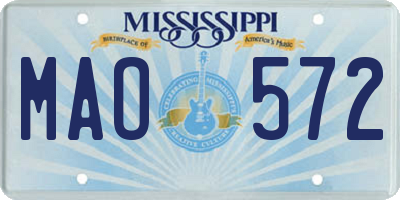 MS license plate MAO572