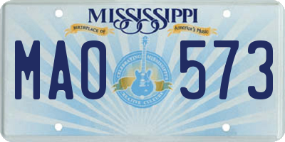 MS license plate MAO573