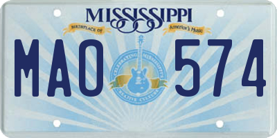 MS license plate MAO574