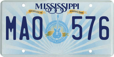 MS license plate MAO576