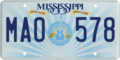 MS license plate MAO578