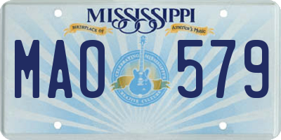 MS license plate MAO579