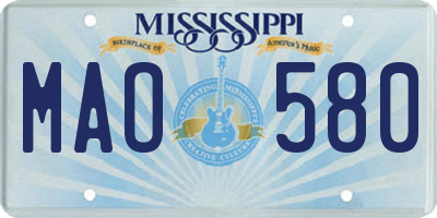 MS license plate MAO580