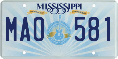 MS license plate MAO581