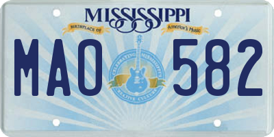 MS license plate MAO582