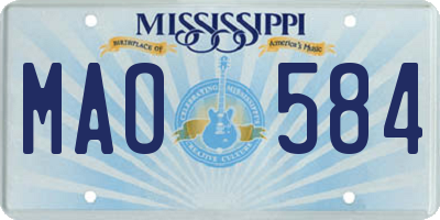 MS license plate MAO584