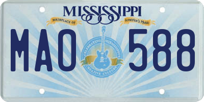 MS license plate MAO588