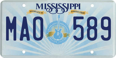 MS license plate MAO589
