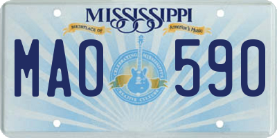 MS license plate MAO590