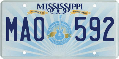 MS license plate MAO592