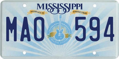 MS license plate MAO594